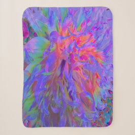 Elegante psychedelische decoratieve dahlia bloem sherpa deken