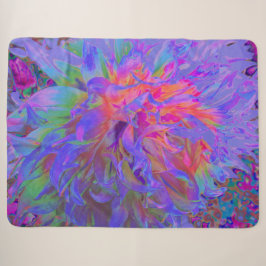 Elegante psychedelische decoratieve dahlia bloem sherpa deken