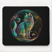 Elegante psychedelische kat moderne kunst | muismat (Voorkant)