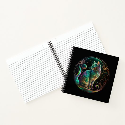 Elegante psychedelische kat moderne kunst | notitieboek (Binnen)