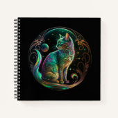 Elegante psychedelische kat moderne kunst | notitieboek (Voorkant)