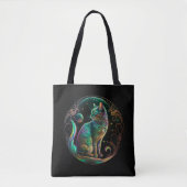 Elegante psychedelische kat moderne kunst | tote bag (Voorkant)