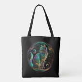 Elegante psychedelische kat moderne kunst | tote bag (Achterkant)