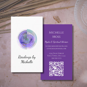 Elegante Psychische Modern Moon Crystal Ball Paars Visitekaartje