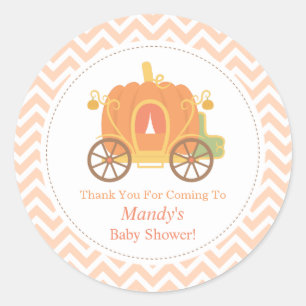 Elegante Pumpkin Carriage Baby shower Decor Ronde Sticker