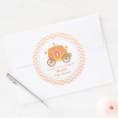 Elegante Pumpkin Carriage Baby shower Decor Ronde Sticker (Envelop)