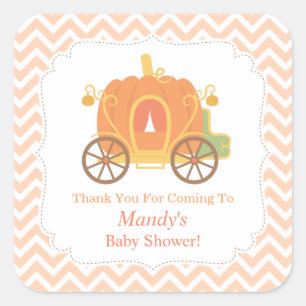 Elegante Pumpkin Carriage Baby shower Decor Vierkante Sticker