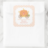 Elegante Pumpkin Carriage Baby shower Decor Vierkante Sticker (Tas)