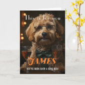 Elegante puppy ouder gelukkige verjaardag kaart (Gele Bloem)