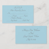 Elegante Purist Blauw Grijs Formele bruiloft RSVP  Informatiekaartje (Voorkant / Achterkant)