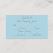 Elegante Purist Blauw Grijs Formele bruiloft RSVP  Informatiekaartje (Voorkant)