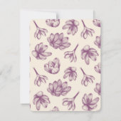 Elegante Purple Flowers & Blush Roze Initiaal Naam Notitiekaartje (Achterkant)