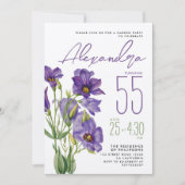 Elegante Purple Flowers Garden Party Waterverf Kaart (Voorkant)