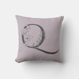 Elegante Q Boho Bloemige Monogram Eerste Letter Li Kussen