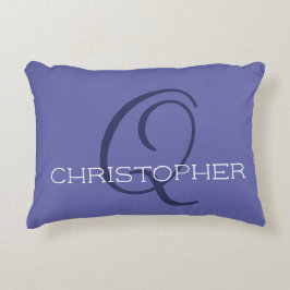 Elegante Q Initiële Naam Blauw Stijlvol Chic Accent Kussen