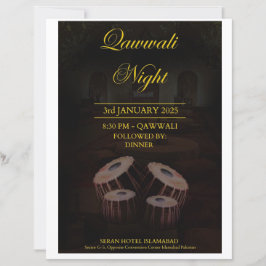 Elegante Qawwali Night Invitation Kaart