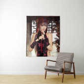 Elegante Qipao Fantasy Vrouw Digitale Kunst Wandkleed (In situ)