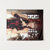 Elegante Qipao Fantasy Vrouw Digitale Kunst Wandkleed (Voorkant (horizontaal))