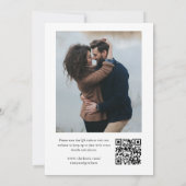 Elegante QR-code 2 foto bruiloft Save The Date (Achterkant)
