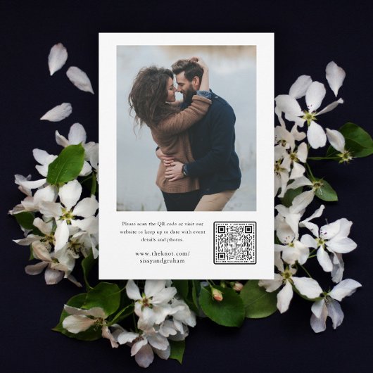 Elegante QR-code 2 foto bruiloft Save The Date