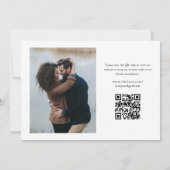 Elegante QR-code 2 foto bruiloft Save The Date (Achterkant)