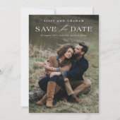 Elegante QR-code 2 foto trouw Save The Date (Voorkant)