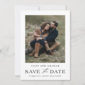 Elegante QR-code 2 foto trouw Save The Date (Voorkant)
