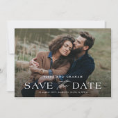 Elegante QR-code 2 foto trouw Save The Date (Voorkant)