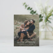 Elegante QR-code 2 foto trouwkaart Save the Date (Staand voorkant)