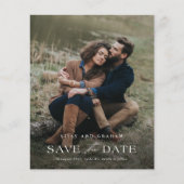 Elegante QR-code 2 foto trouwkaart Save the Date (Voorkant)