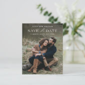 Elegante QR-code 2 foto trouwkaart Save the Date (Staand voorkant)