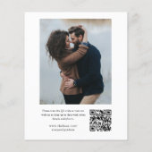 Elegante QR-code 2 foto trouwkaart Save the Date (Achterkant)