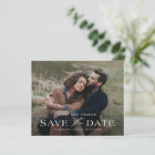 Elegante QR-code 2 foto trouwkaart Save the Date (Staand voorkant)