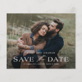 Elegante QR Code 2 Fotobruiloft Bewaar de datum (Voorkant)