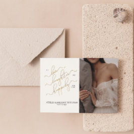 Elegante QR Code 2 fotoscript gelukkig ooit daarna Kaart