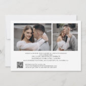 Elegante QR Code 3 fotoscript gelukkig ooit daarna Kaart (Achterkant)