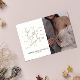 Elegante QR Code 3 fotoscript gelukkig ooit daarna Kaart