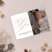 Elegante QR Code 3 fotoscript gelukkig ooit daarna Kaart