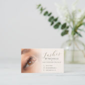 Elegante QR-code aangepaste foto wimpertechnicus Visitekaartje (Staand voorkant)