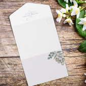 Elegante QR Code Blauw Bloemen RSVP Online Eenvoud All In One Uitnodiging