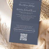 Elegante QR Code Bloemen RSVP Online Blush Rozen All In One Uitnodiging