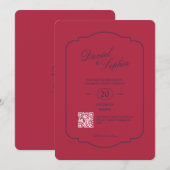 Elegante QR-code bruiloft Kaart (Voorkant / Achterkant)