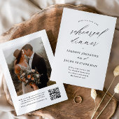 Elegante QR Code bruiloft repetitie diner Kaart