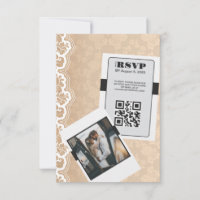 Elegante QR Code Bruiloft RSVP Kaart