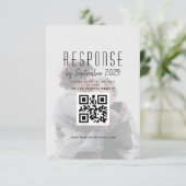 Elegante QR Code Bruiloft RSVP Kaartje (Staand voorkant)