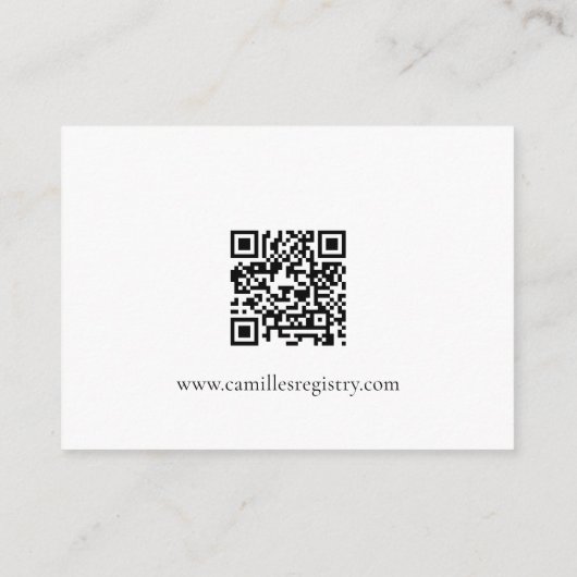 Elegante QR-code cadeau registratie voor bruidsuit Informatiekaartje (Achterkant)