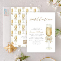 Elegante QR-code champagne chic lint bruiloft lunc