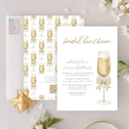 Elegante QR-code champagne chic lint bruiloft lunc Kaart