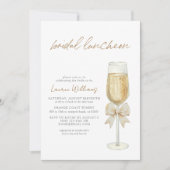 Elegante QR-code champagne chic lint bruiloft lunc Kaart (Voorkant)