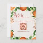 Elegante QR Code Citrus Sinaasappel Herfst Herfst  RSVP Kaartje (Achterkant)